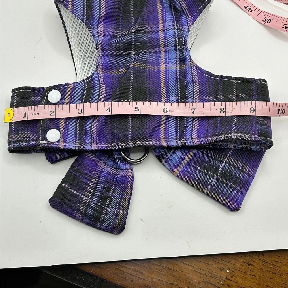 Purple Plaid small dog Harness and Leash Set